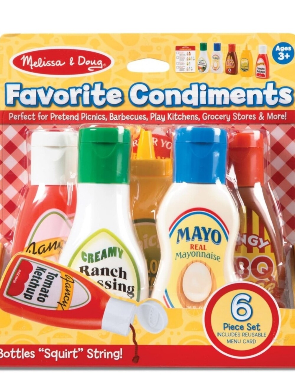 Melissa & Doug 5 Piece Condiment Interactive Play Set, Like New!